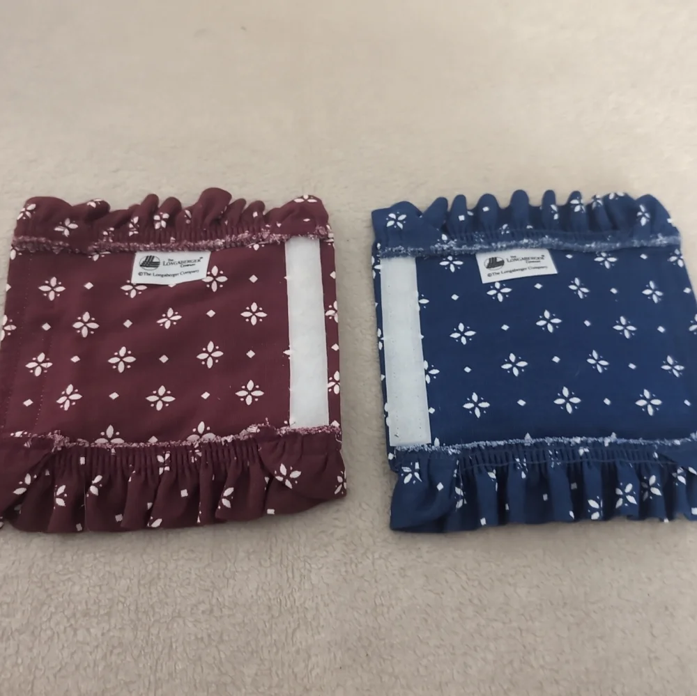 2 Longaberger Handle Grippers- Classic Blue & Paprika